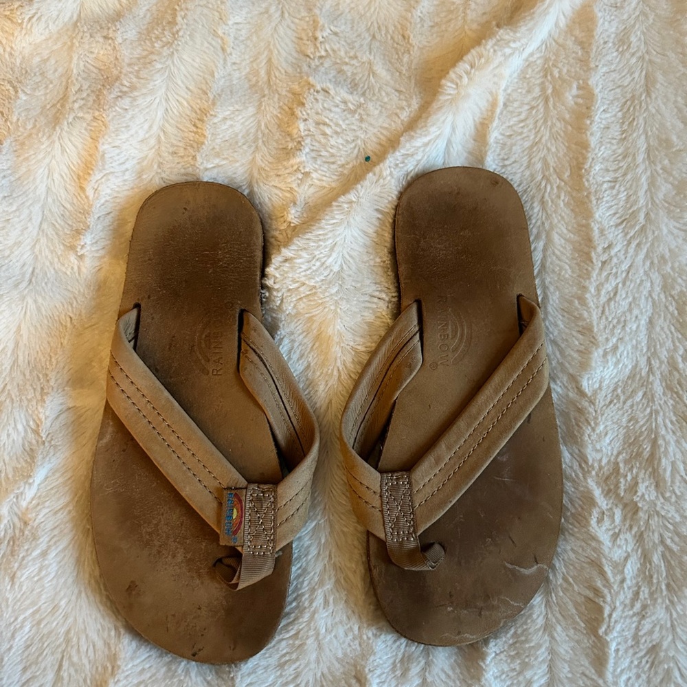 Rainbow flip flops